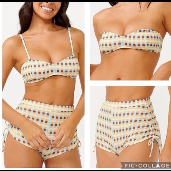 Rip Curl Other - RIPCURL LOTTIE CHECK BANDEAU BIKINI TOP & BIKINI BOTTOM, M